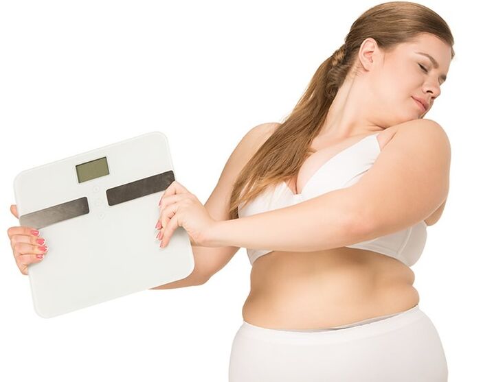 Tlustá dívka před užitím keto dietních kapslí